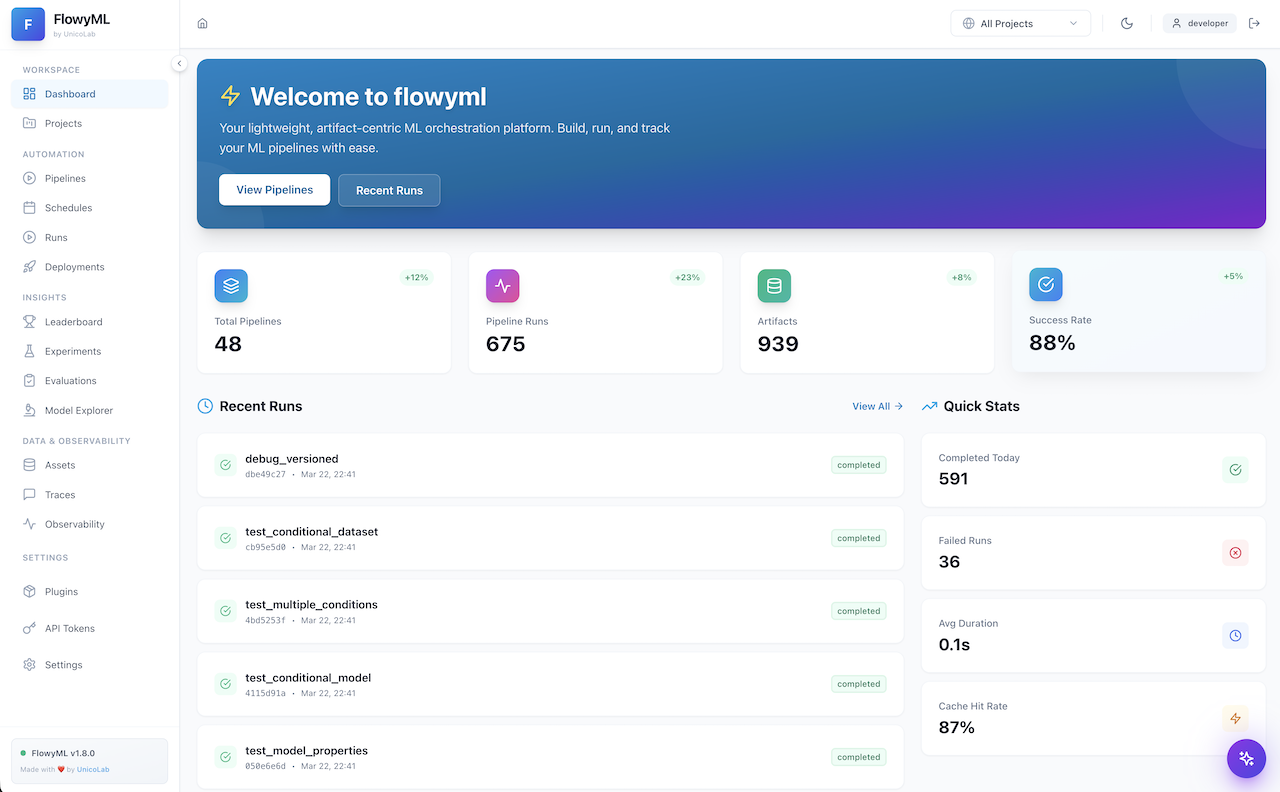 FlowyML Dashboard
