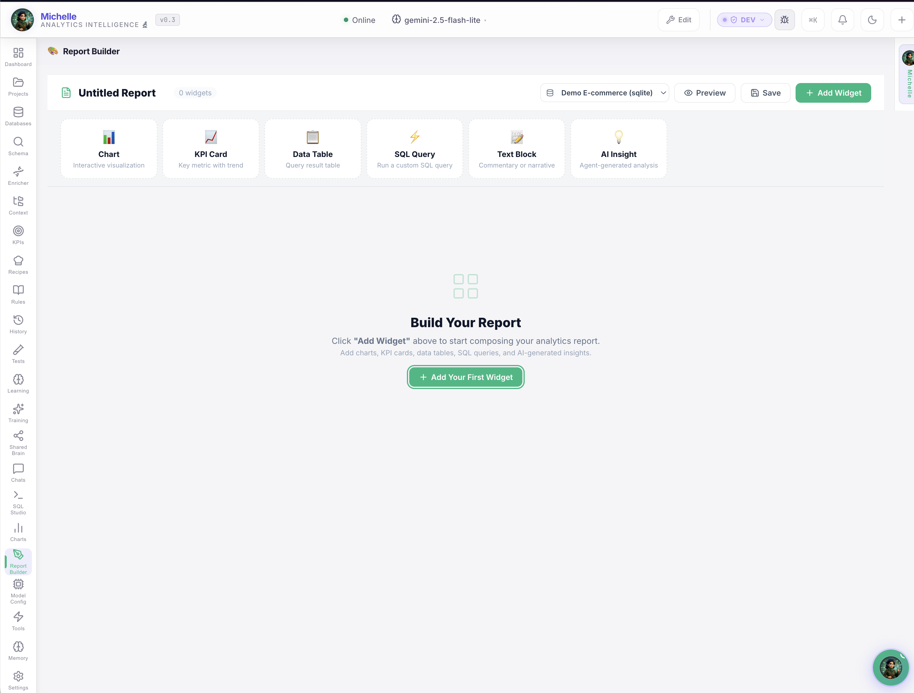 Report Builder — Professional analytics reports