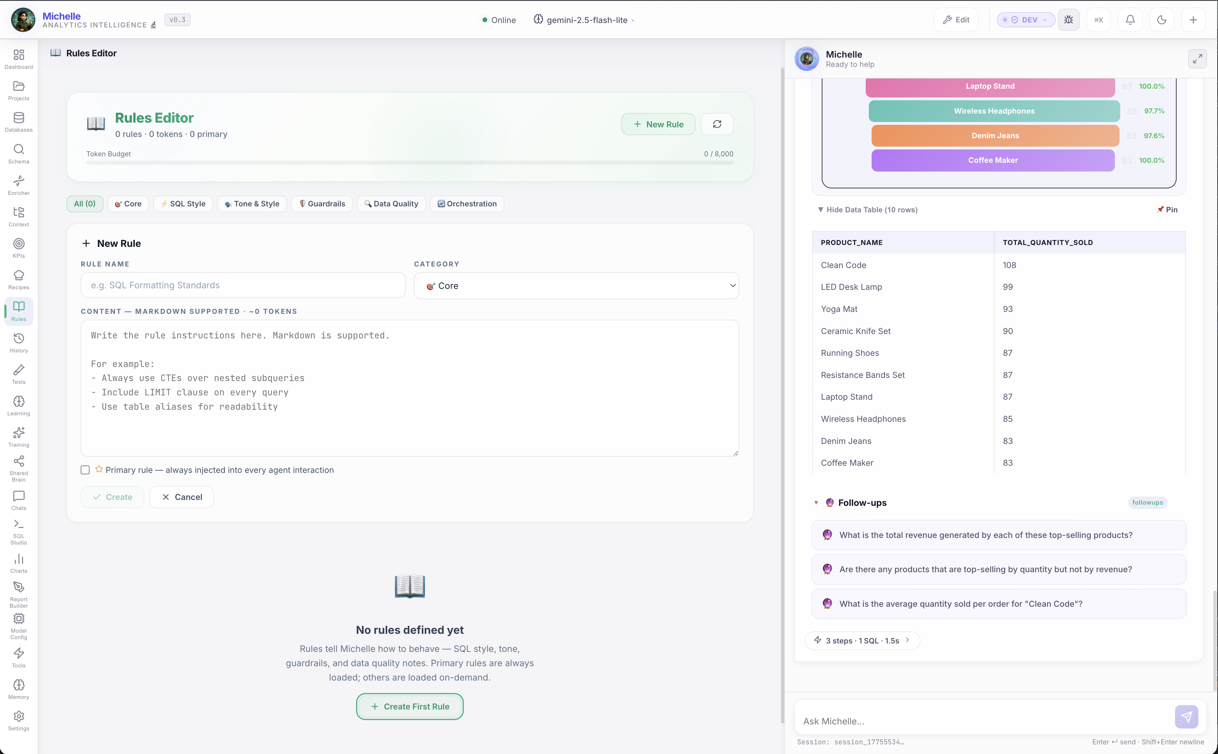 Rules Editor — Business rule definition and governance