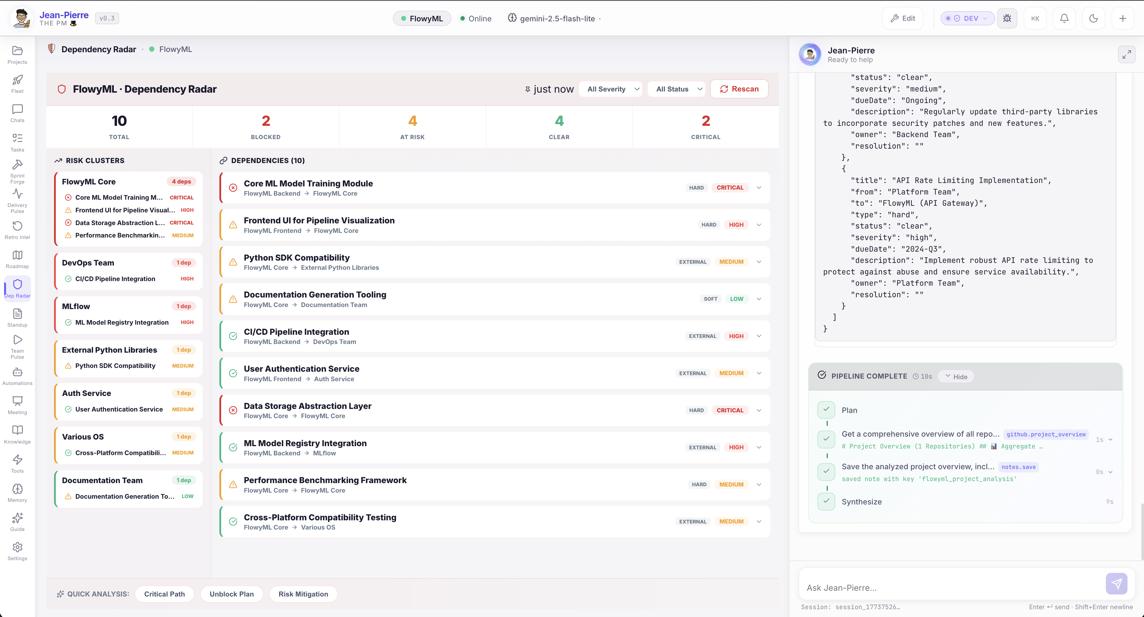 Dependency Radar — Cross-project dependency visualization
