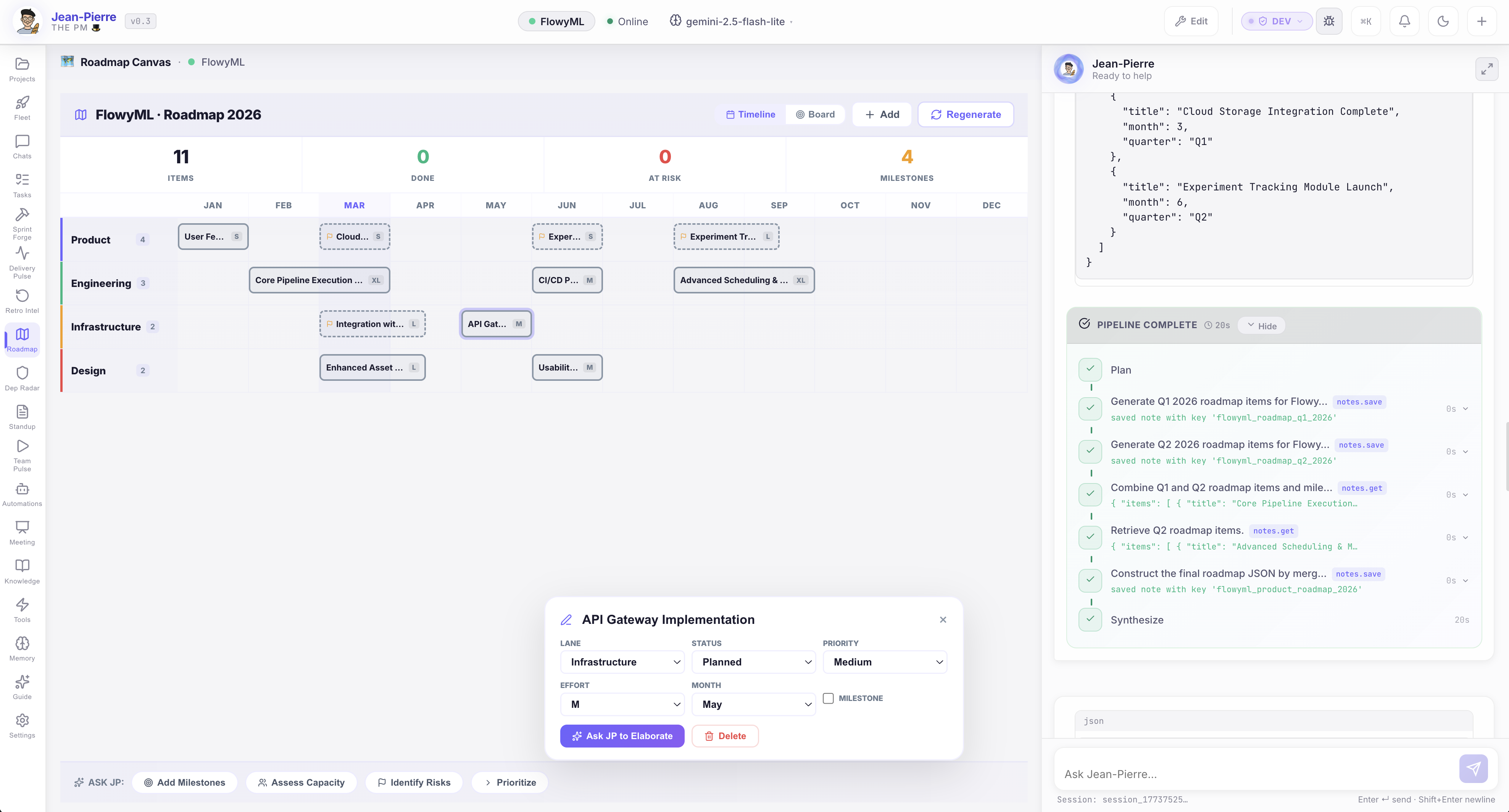 Roadmap — Visual project timeline with milestones