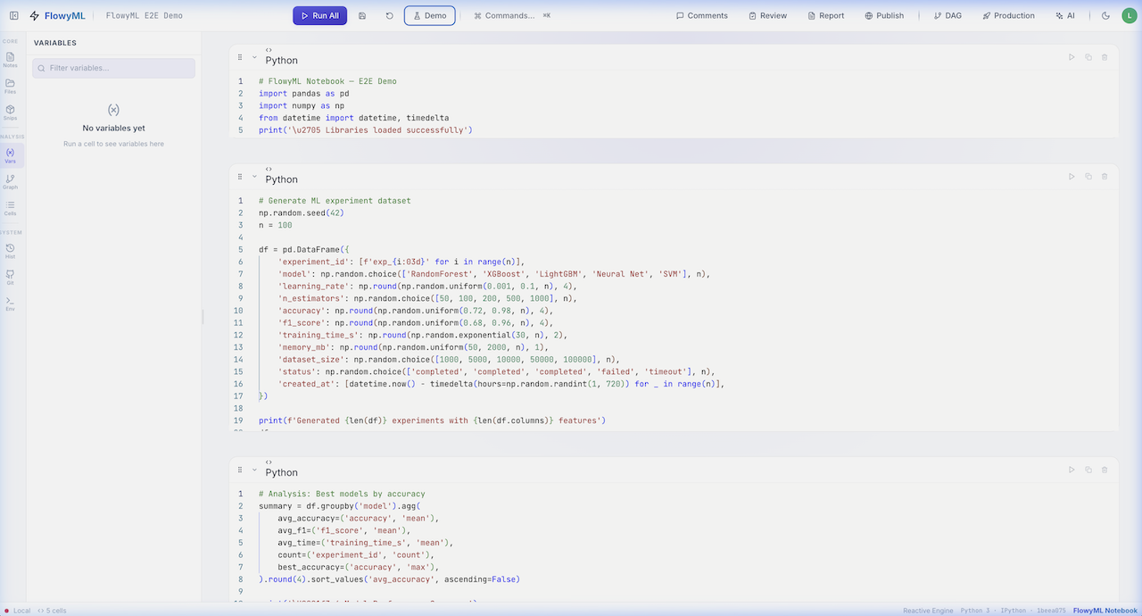 FlowyML Notebook Editor